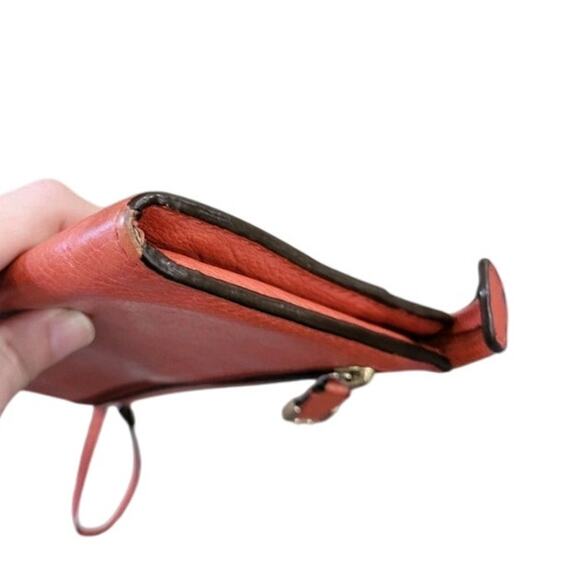 Coach Orange Leather Wristlet Wallet - Women's Designer Handbag with Strap - Picture 6 of 13